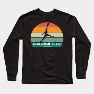 Hoops Lover Retro Basketball Tee - Born to Play Long Sleeve T-Shirt